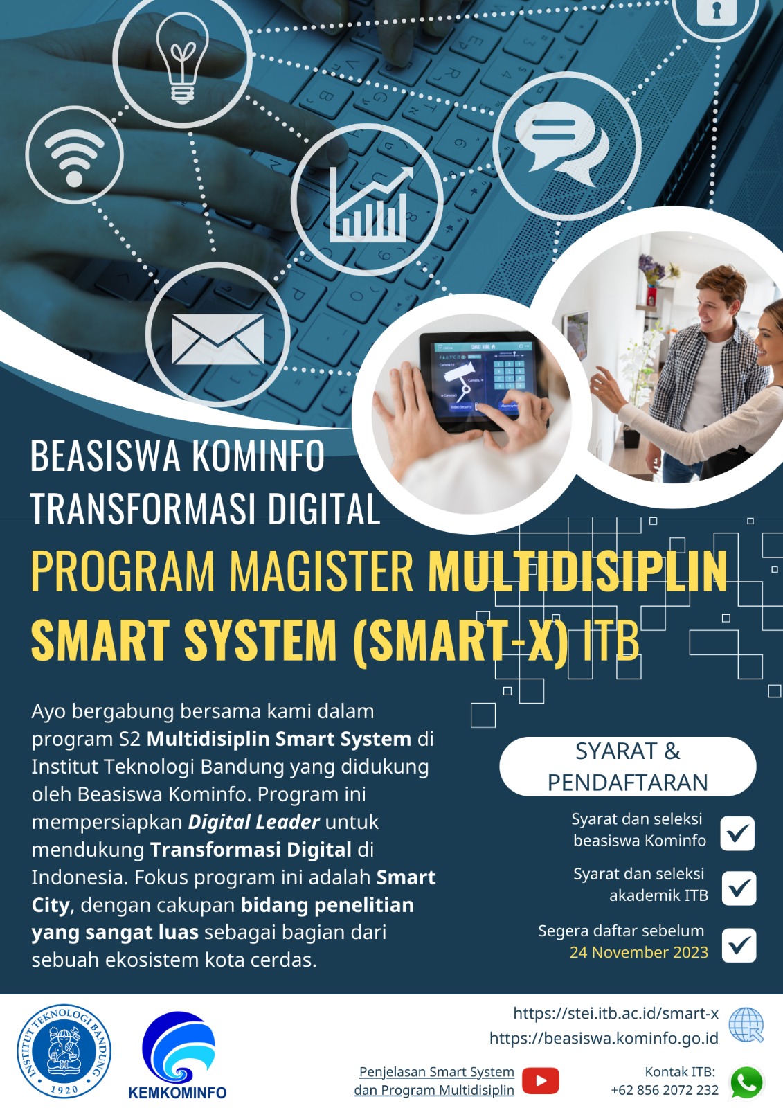 Beasiswa Kominfo – ITB untuk Magister Smart System X