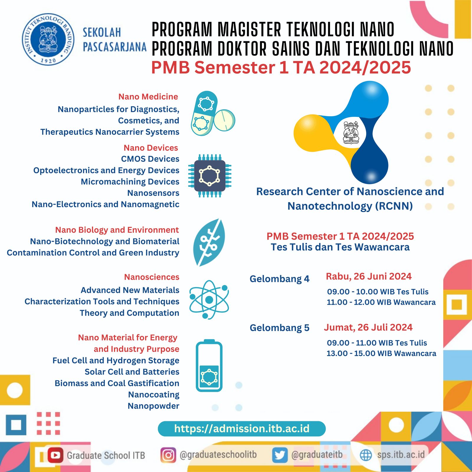 Pendaftaran Magister dan Doktor Teknologi Nano Telah Dibuka!